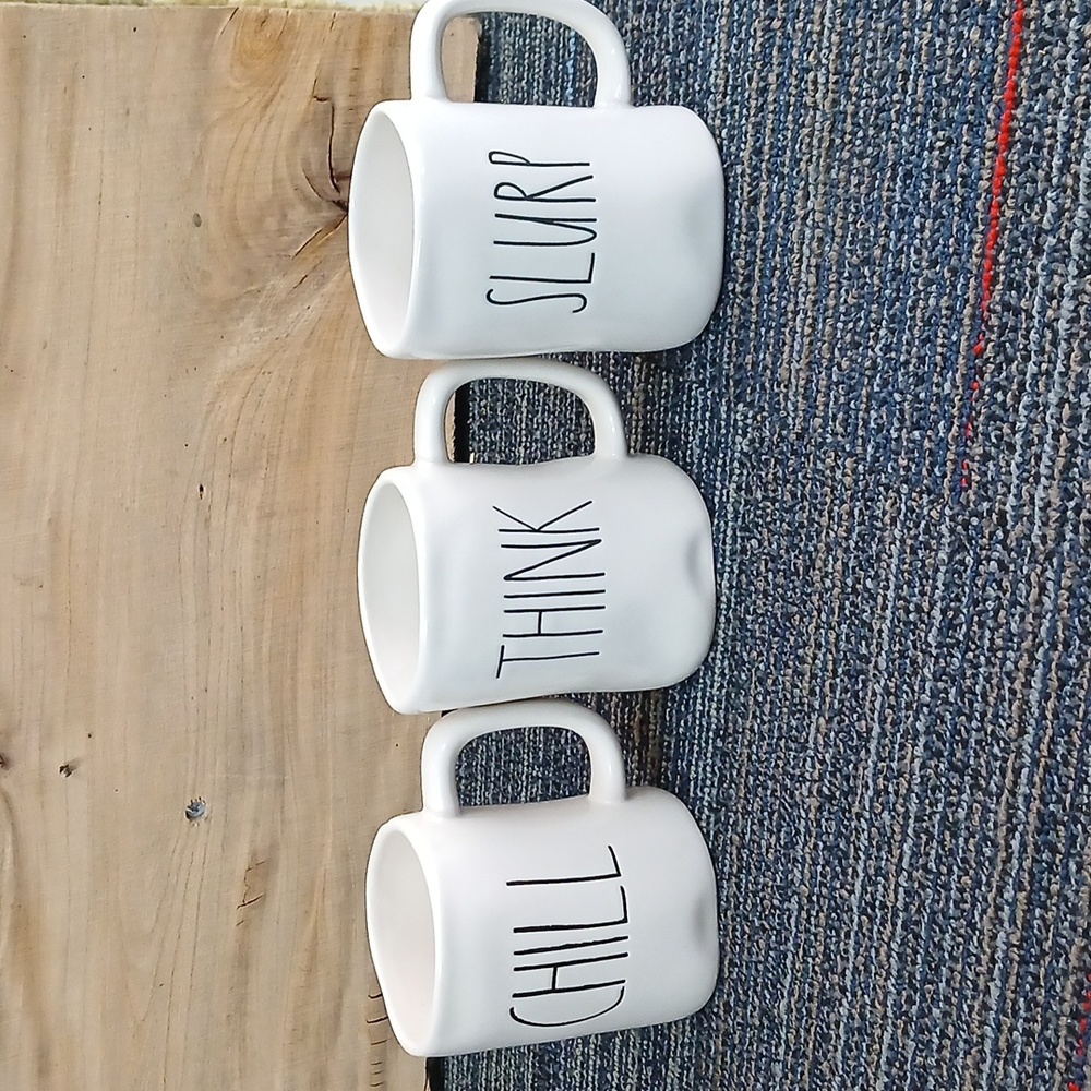 Set of 3 Rae Dunn Mugs Artisan Collection. Slurp, Think, Chill